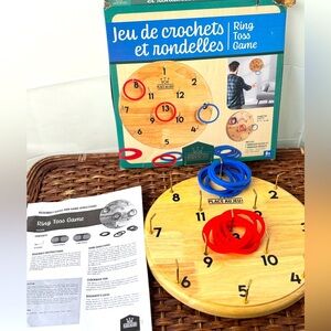 Vintage Ring Toss Game Jeu de Crochets et Rondelles